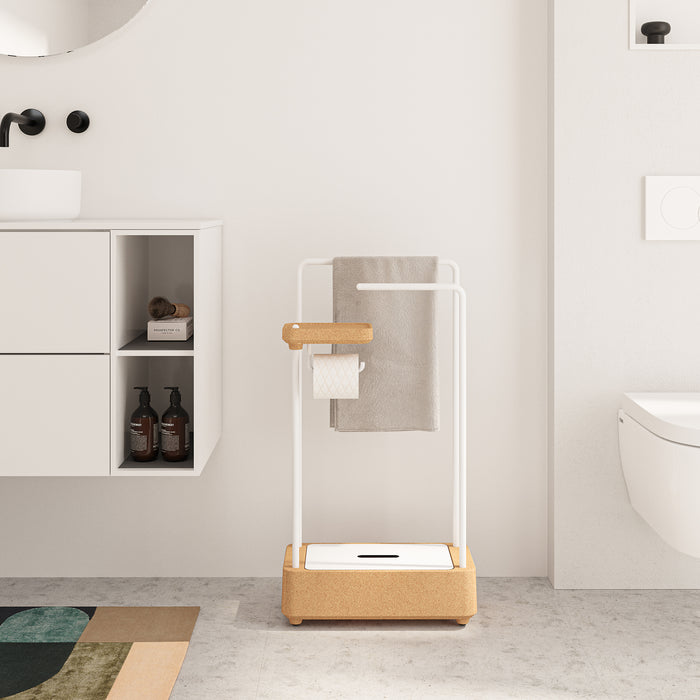 SONIA 199860 BIOCO Combi Toallero Anilla Natural Blanco