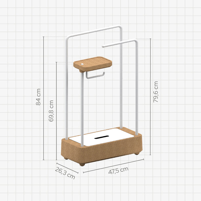 SONIA 199860 BIOCO Combi Toallero Anilla Natural Blanco