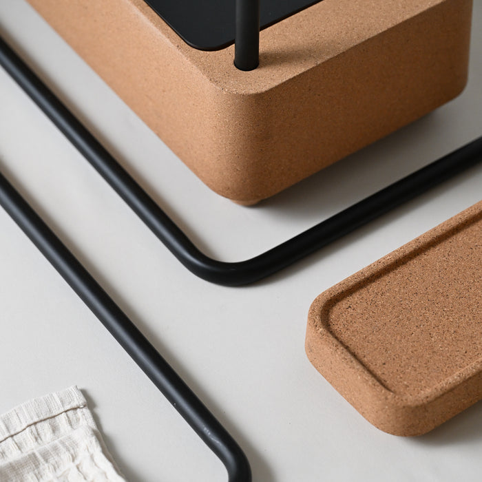 SONIA 199877 BIOCO Combi Toallero Anilla Natural Negro