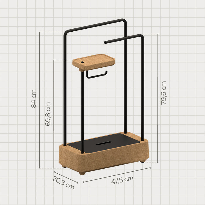 SONIA 199877 BIOCO Combi Toallero Anilla Natural Negro