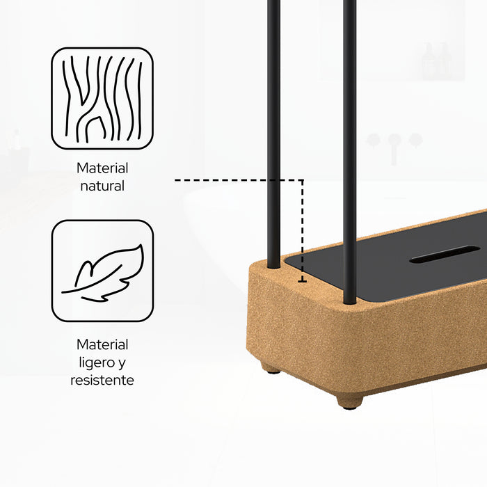 SONIA 199877 BIOCO Combi Toallero Anilla Natural Negro