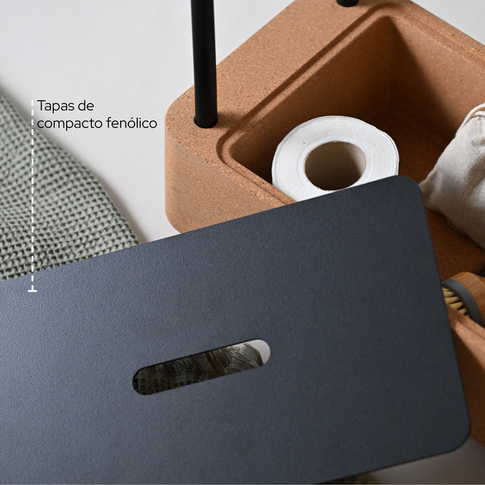 SONIA 199884 BIOCO Combi Toallero Anilla Mocca Negro