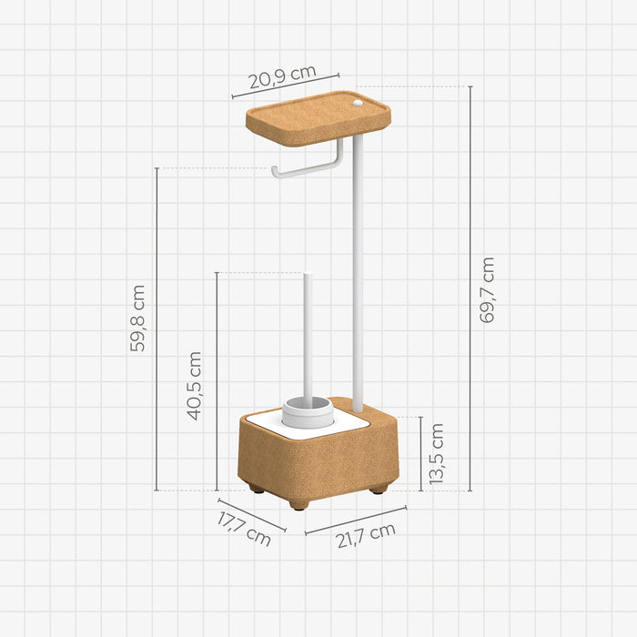 SONIA 199914 BIOCO Combi WC Escobillero Natural Blanco