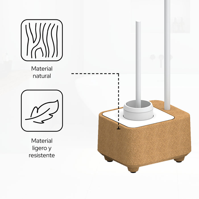 SONIA 199914 BIOCO Combi WC Escobillero Natural Blanco