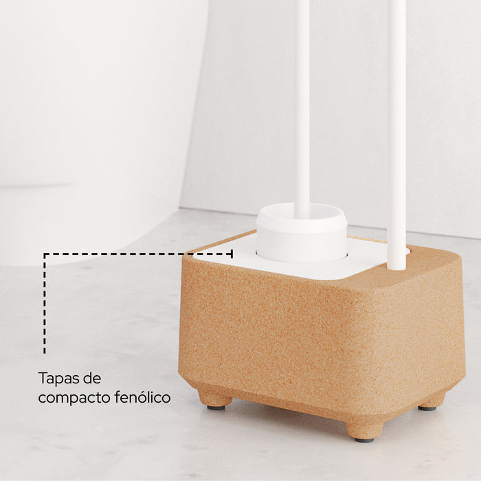 SONIA 199914 BIOCO Combi WC Escobillero Natural Blanco