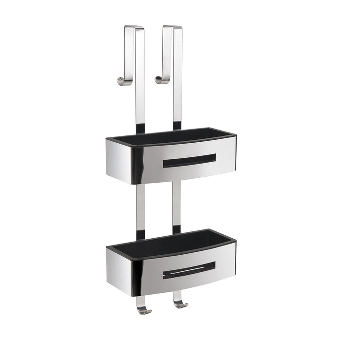 GEDY 77194300000 POSEIDON Portaobjetos 2 Repisas Cromo Negro