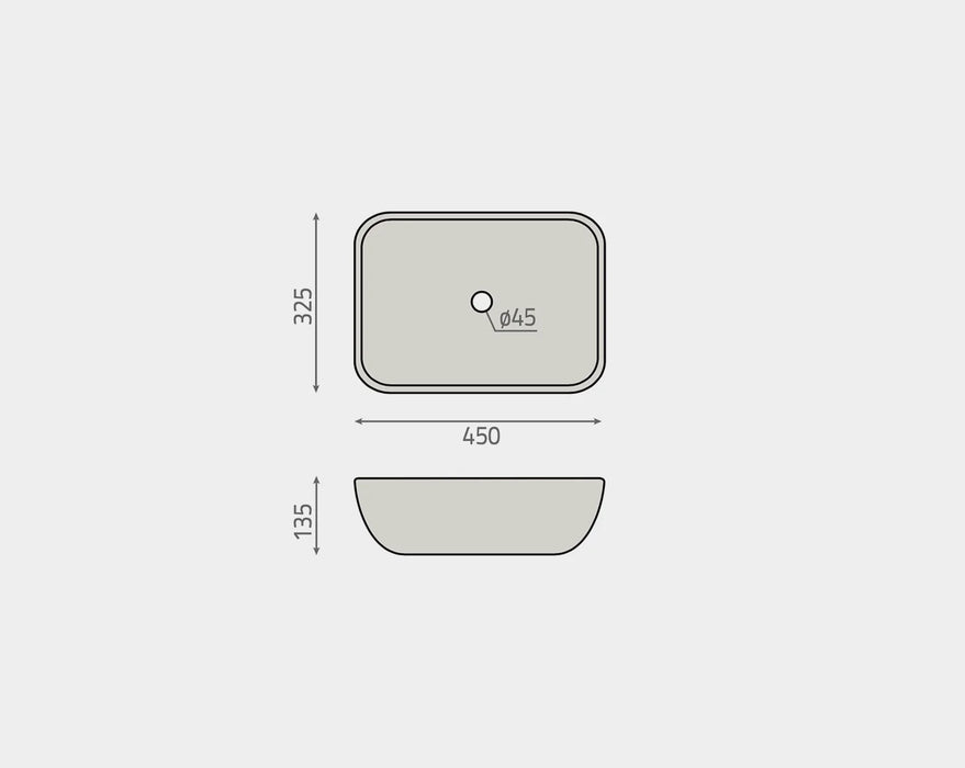 BhD 7027 LEÓN Rectangular Sink Above Countertop