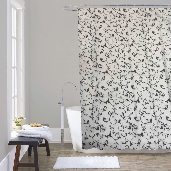GEDY TVI13701800 CORINZIA Shower Curtain White and Black