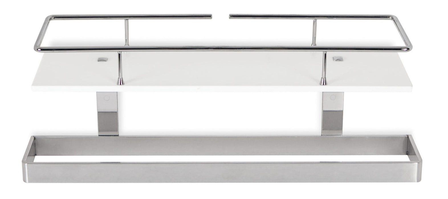 BELTRAN 10803 TURIN Estantería con Barra Toallero C/ Defensa Cromo/Blanco