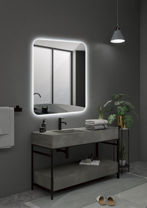 LEDIMEX DINA011/60 DENMARK LED Square Mirror Rounded Edge Backlit Chrome 60x80 cm