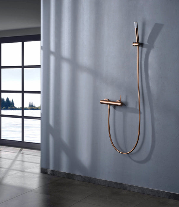 IMEX BDM039-5ORC MONZA Kit Monomando Grifo Ducha Oro Rosa Cepillado