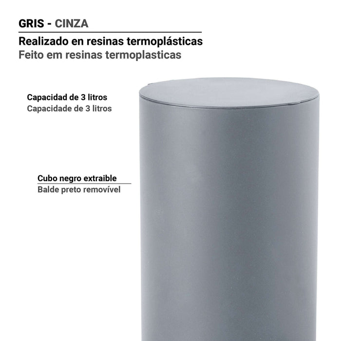 GEDY SH090800900 SHARON Gray Wastebasket