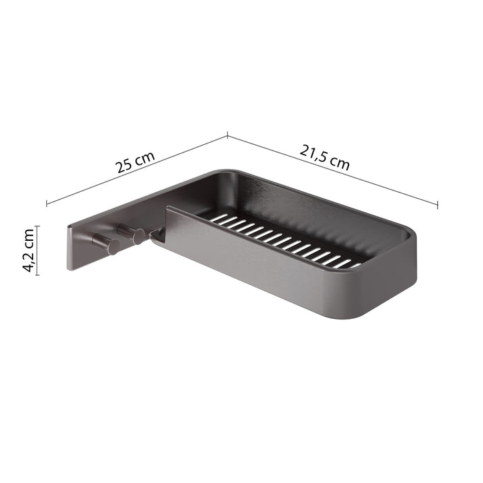 GEDY A9198100000 IL GIGLIO Porta objetos angular con percha gun metal