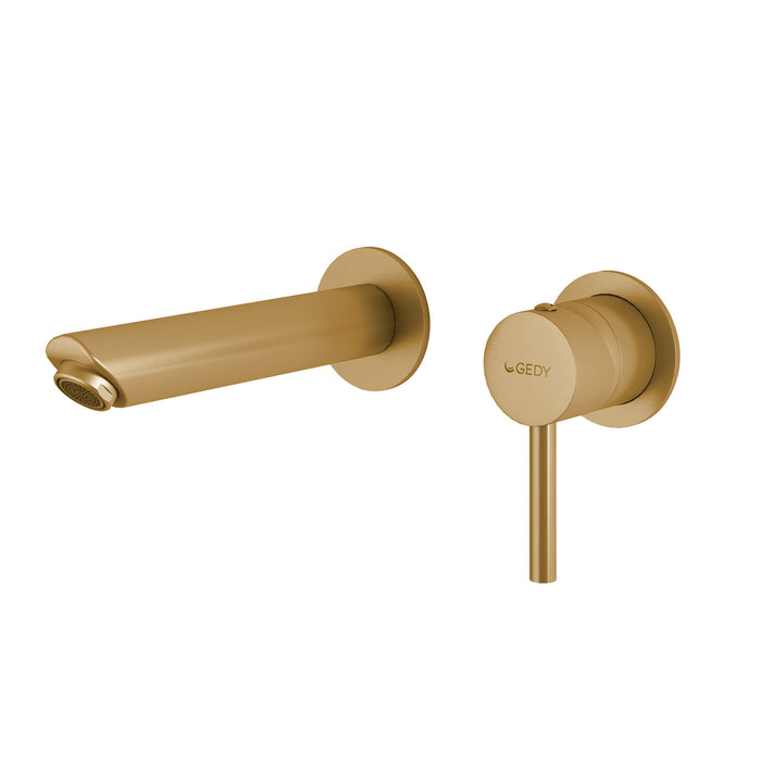 GEDY MXGA0788000 GARDA Grifo de pared para lavabo oro mate