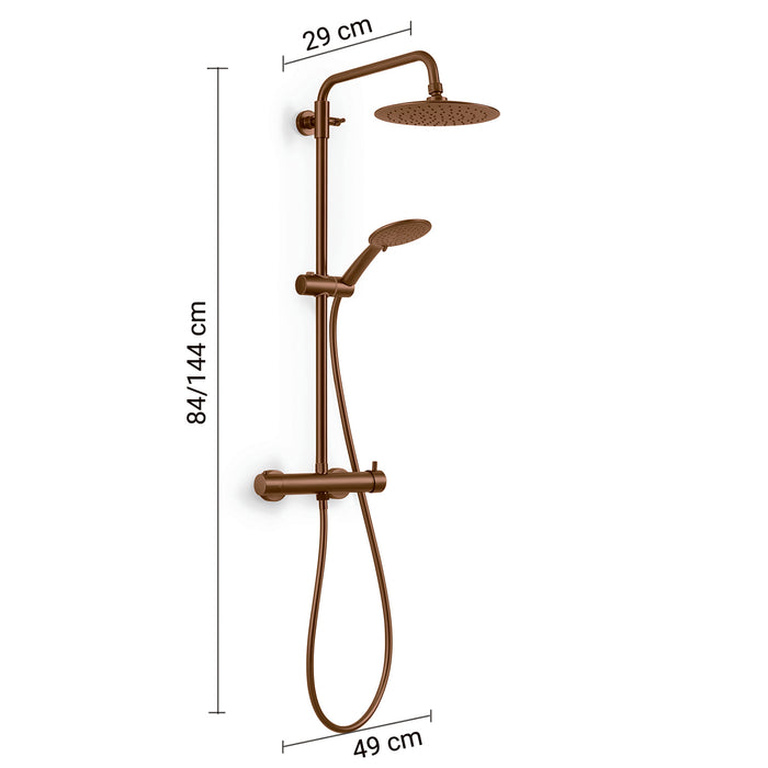 GEDY GYSC1025560 STAR PLUS 05 Columna monomando de ducha extensible 92-146 cm oro rosa