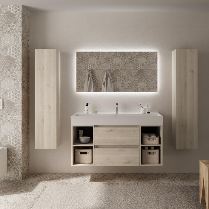 SALGAR 115874 BEQUIA PLUS Mueble de Baño 1 poza Porcelana 120cm Natural