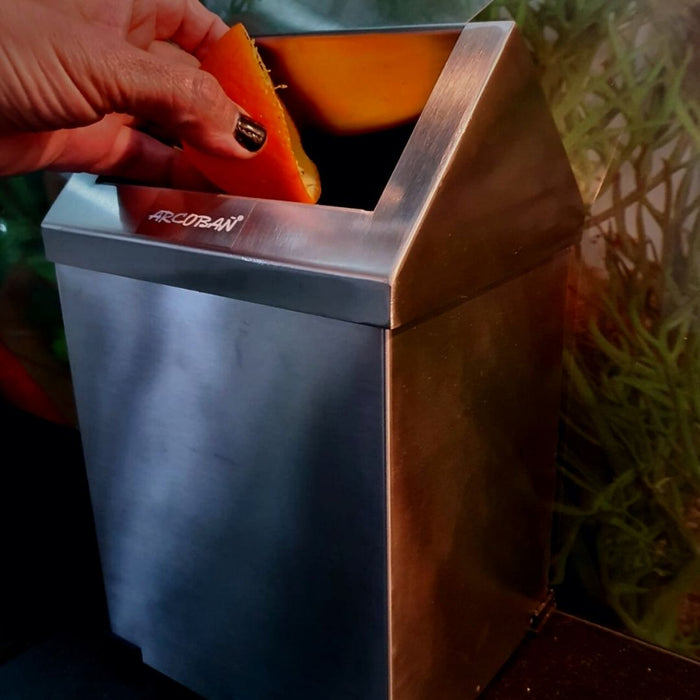 ARCOBAÑ 28PAC7C  Papelera Cuadrada Cromo 7l