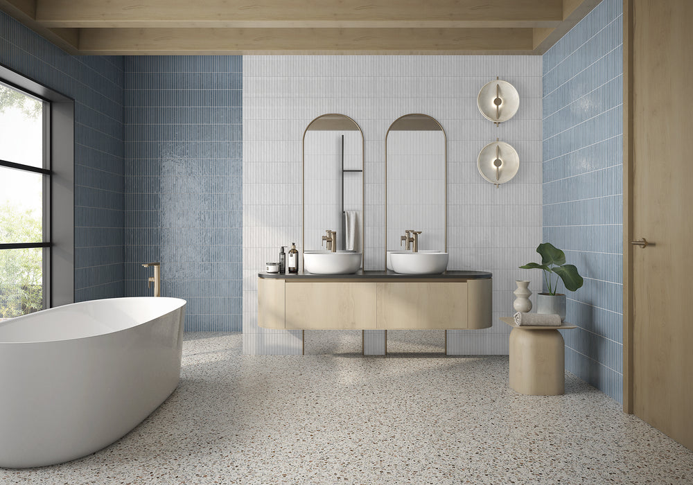 LA PLATERA PENCIL KROMO TEAL 35x35 Azulejo Pasta Blanca