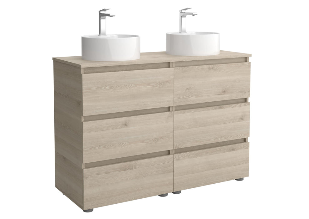 SALGAR BEQUIA Mueble 3C Lavabo sobre encimera 120 cm Natural