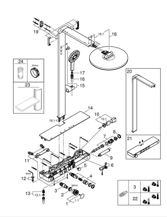 GROHE 30 619 000 EUROSMART Monomando de fregadero 1/2" cromo