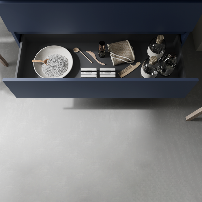 SALGAR BEQUIA Bathroom Cabinet with Sink Matte Blue Color