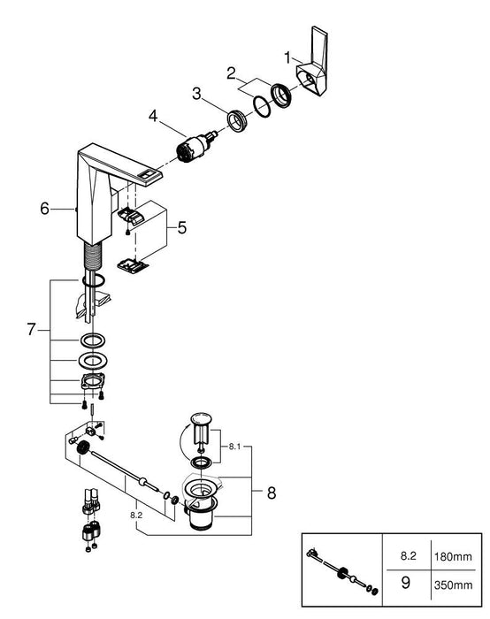 GROHE 27 571 30E TEMPESTA Cube 110 Hand shower 2 jets Chrome
