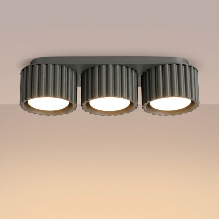 SOLLUX SL.2629 Plafón AURA 3 negro Gx53
