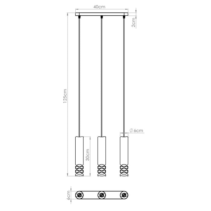 SOLLUX SL.1693 Lámpara colgante LIRO 3L blanca blanco