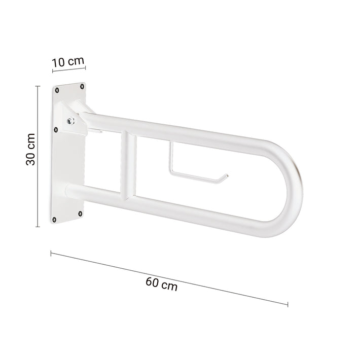 GEDY 56570200000 SNUG Soporte de apoyo abatible 60 cm con portarrollo blanco