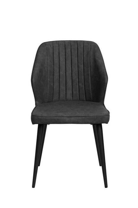 FURNITURE STYLE FS7031PIZAPU TRIANA Pack 4 Dining Chairs Imitation Leather Slate Gray Color