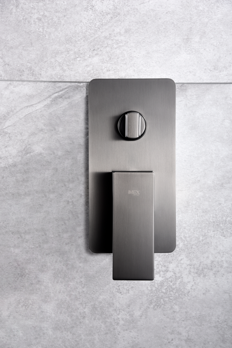 IMEX GPP048/BGM PISA Conjunto Ducha Monomando Empotrado Black Gun Metal