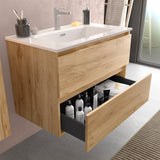 SALGAR BEQUIA Mueble de Baño con Lavabo Color Roble África