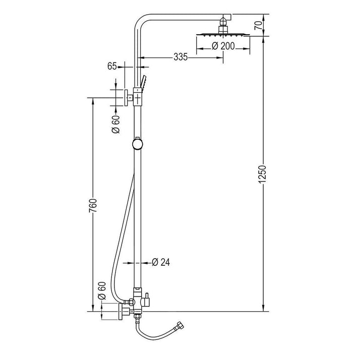 LLAVISAN L122314 QUAD Columna Ducha Sin Grifo