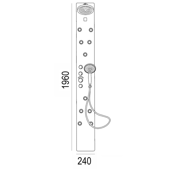 PRESTO 20004 Columna pysa hidromasaje termostática Aluminio/Cromo