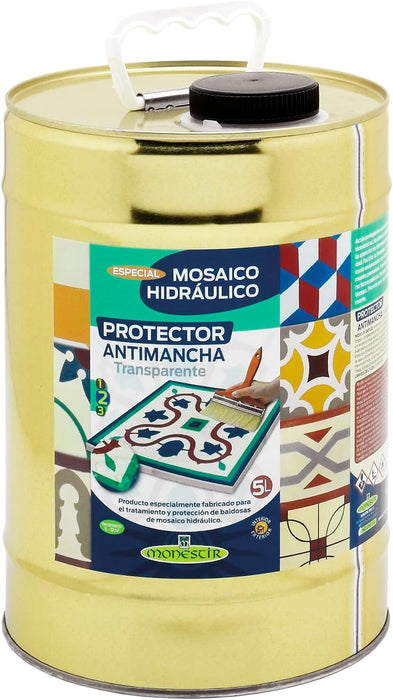MONESTIR MHPAT5 Protector Antimanchas Efecto Transparente Para Mosaico Hidráulico 5L