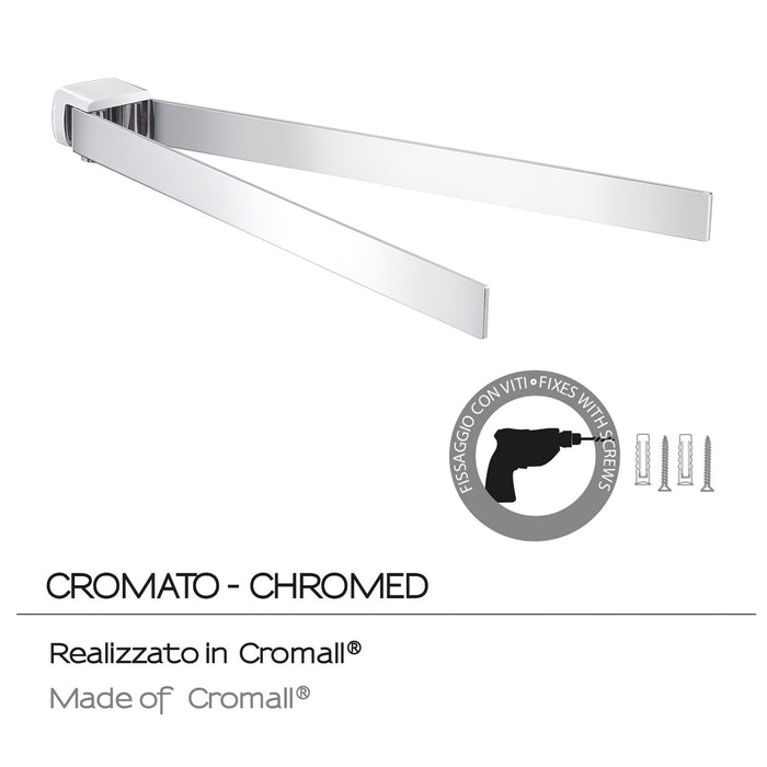 GEDY PI231300100 PIRENEI Double Chrome Towel Rack