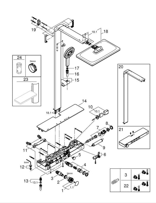 GROHE 30 504 AL0 ESSENCE Monomando de fregadero 1/2" grafito cepillado