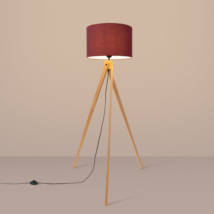 SOLLUX SL.1907 Lámpara de pie NATT burdeos burdeos/madera natural