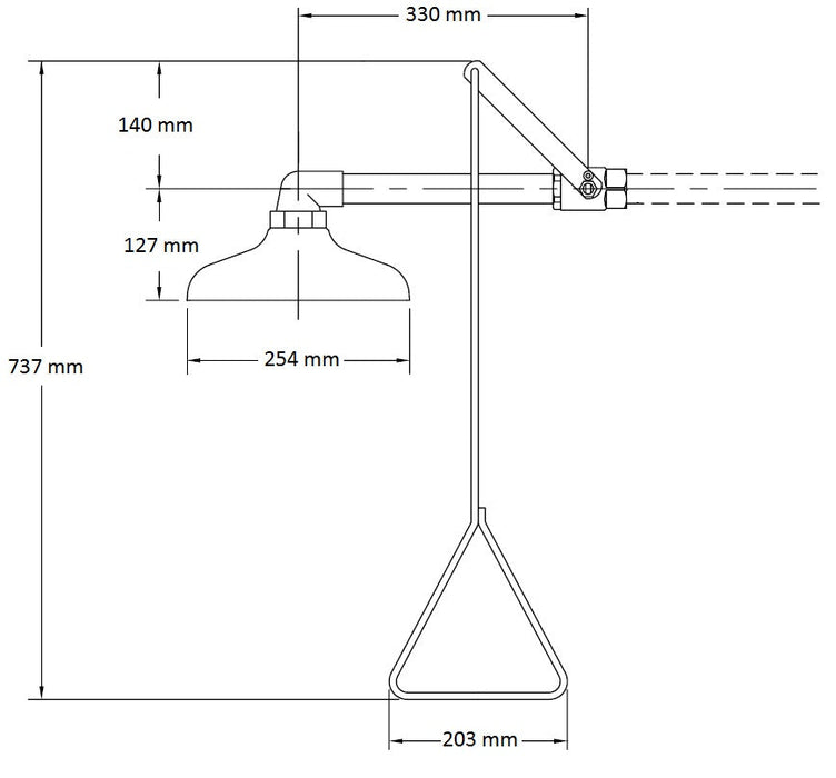 MEDICLINICS KN1643PFC20 KRUSMAN Wall Emergency Shower with ABS Head