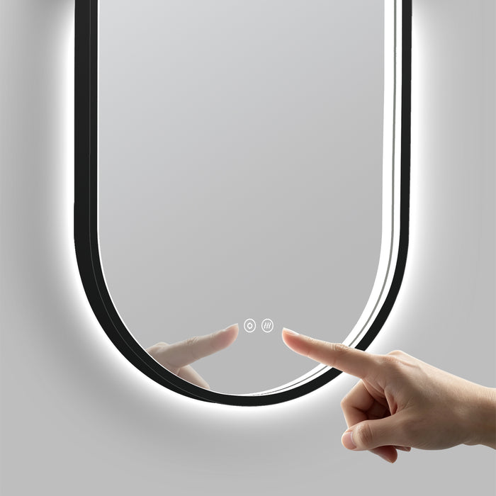 BATHSTAGE B-VENUS Espejo Led 50x90 C/Sensor Touch Doble Triled y Antivaho Marco Negro
