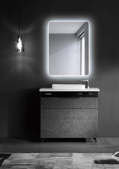 LEDIMEX DINA011/80 DENMARK LED Square Mirror Rounded Edge Backlit Chrome 80x80 cm