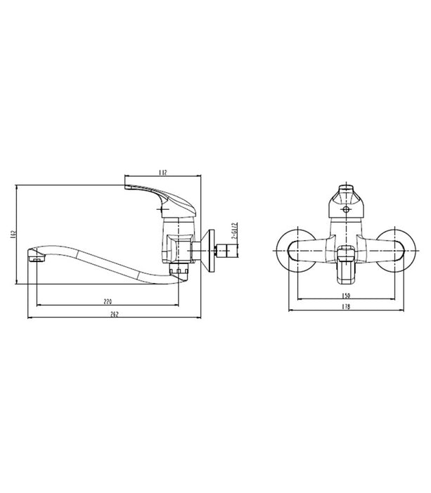 ARCOBAÑ 62BBGE11  Monomando Batería C/bajo Gerontológico 10cm