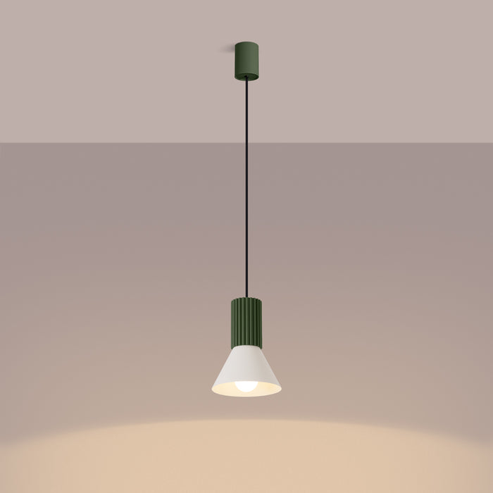 SOLLUX SL.1872 Lámpara colgante ESTRIA 1 beige/verde oliva beige/verde oliva