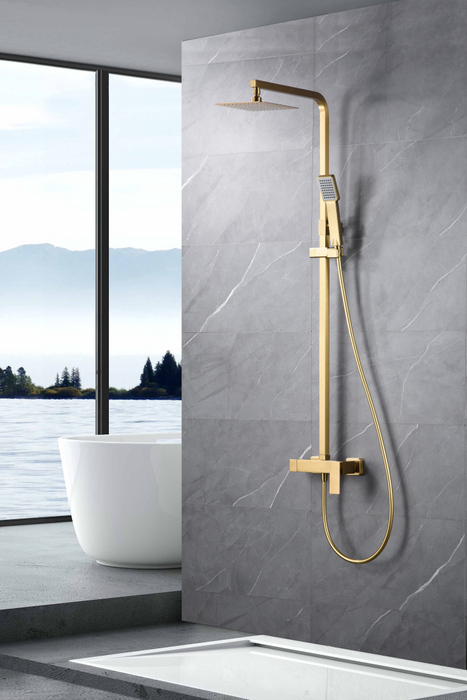 IMEX BDP048/OC PISA Conjunto Ducha Monomando Oro Cepillado