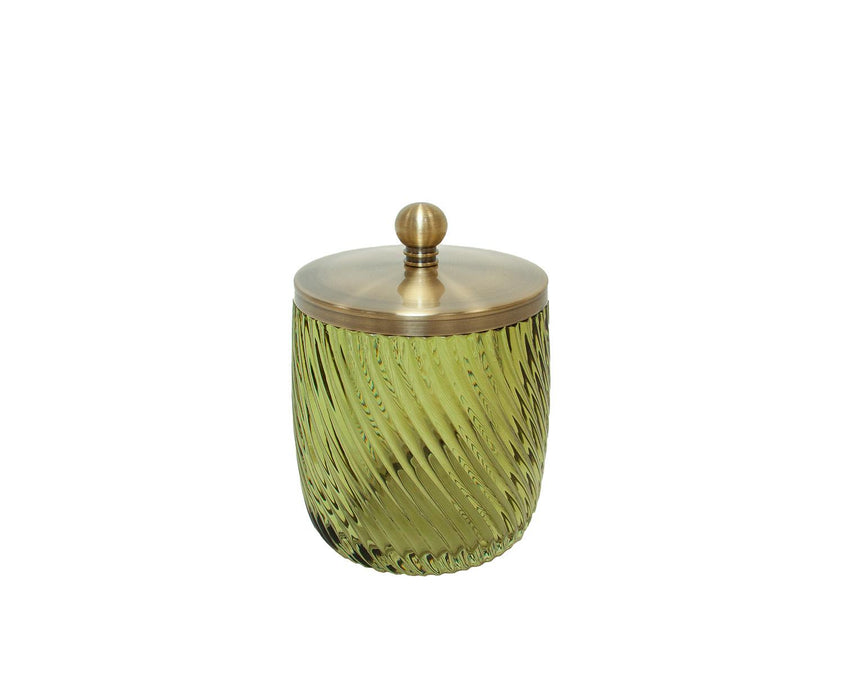 ANDREA HOUSE BA76116 Bote Algodón Vidrio Jade Ø10X12,5Cm