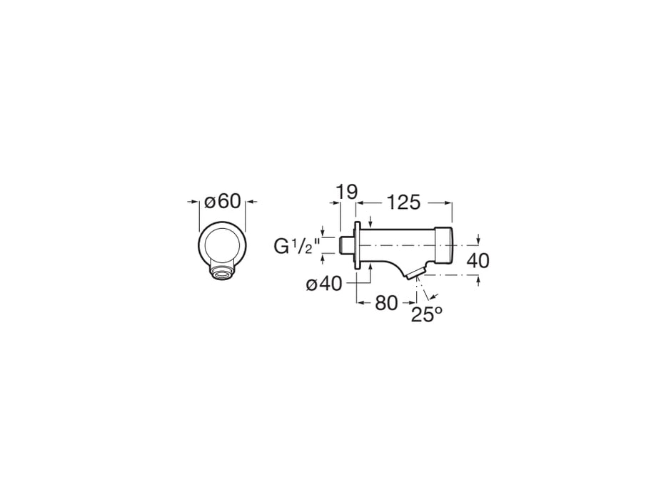 ROCA A5A7A24C00 FLUENT Grifo Temporizado Exterior Lavabo Cromo