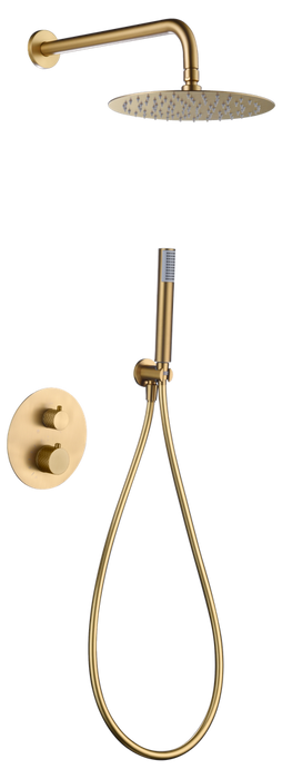 IMEX GTG053/OC GÉNOVA Conjunto Ducha Termostático Empotrado Oro Cepillado