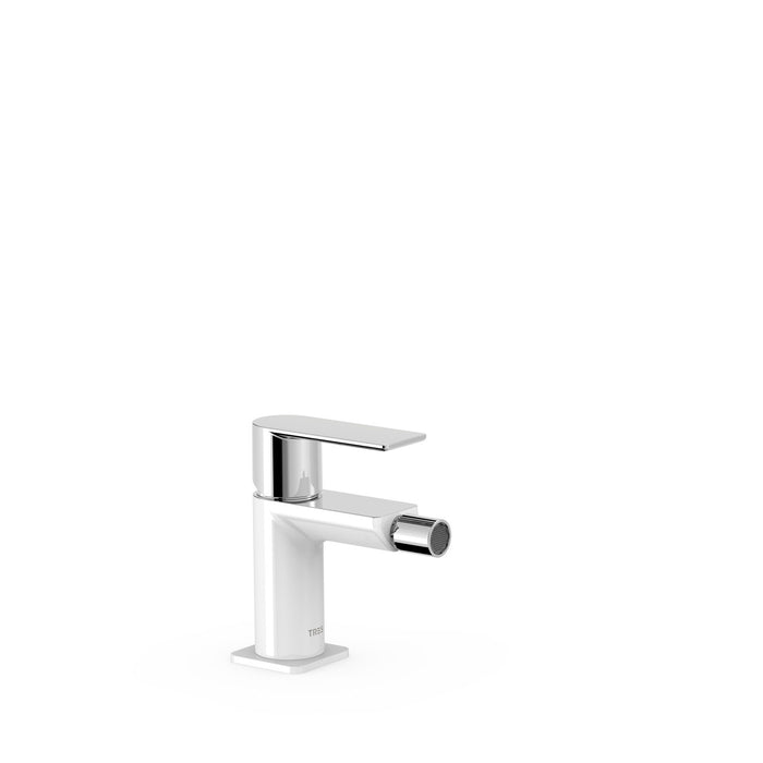 TRES 20012001BL LOFT Grifo Monomando para Bidé Color Blanco-Cromo