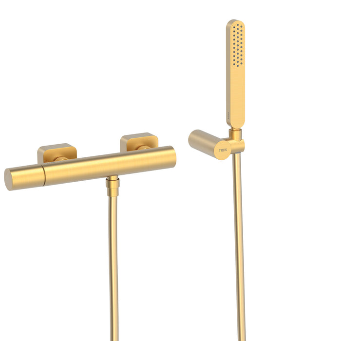 TRES 20016701OM LOFT Wall-Mounted Single-Handle Shower Faucet 24K Matte Gold Color