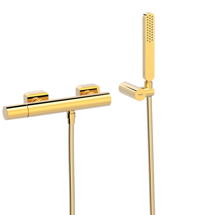 TRES 20016701OR LOFT Wall-Mounted Single-Handle Shower Faucet 24K Gold Color